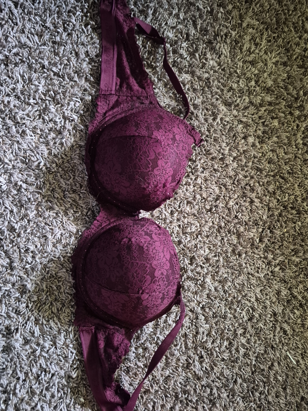 PINK Victoria's Secret Lace Underwire Bra in Deep Wine